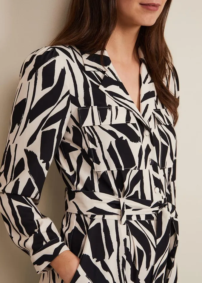 Constance Geo Jumpsuit Black Women Phase Eight Dresses