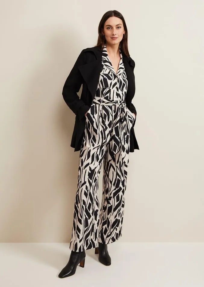 Constance Geo Jumpsuit Black Women Phase Eight Dresses