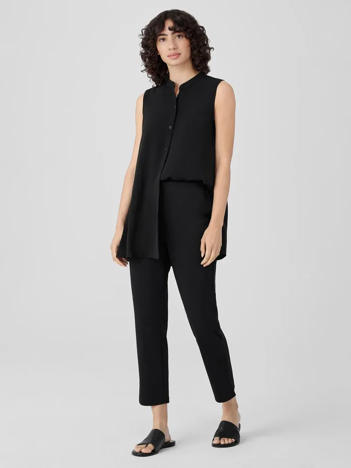 Cotton Blend Ponte Pant With Slits Black Women Eileen Fisher Pants Shorts and Jumpsuits Cotton Blend Ponte Pant With Slits Black Women Eileen Fisher Pants Shorts and Jumpsuits