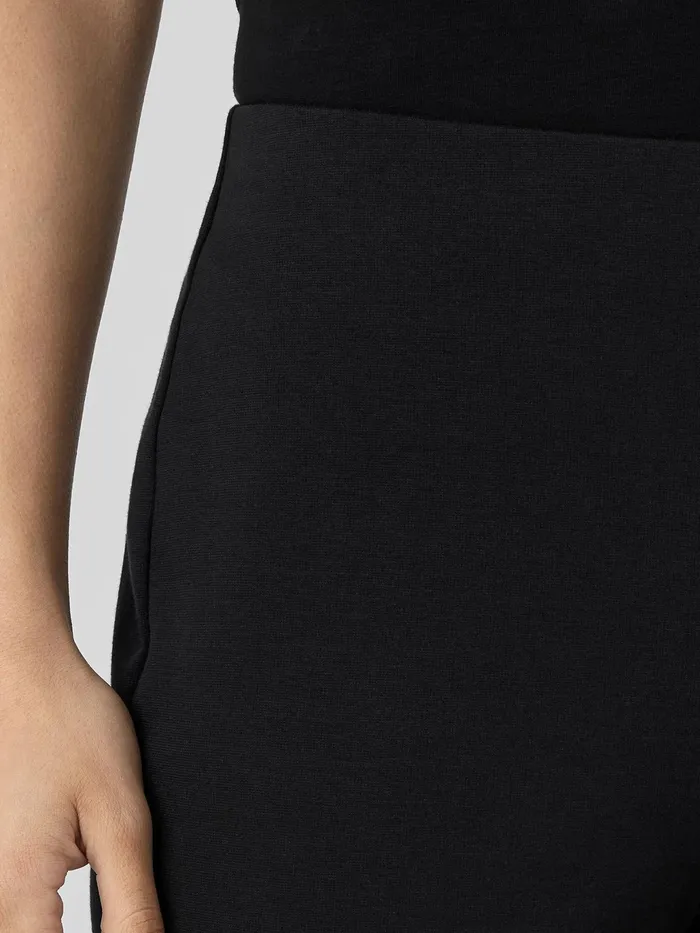 Cotton Blend Ponte Pant With Slits Black Women Eileen Fisher Pants Shorts and Jumpsuits