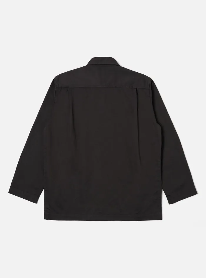 Cotton Twill Men Universal Works Universal Works Dockside Overshirt In Black Twill