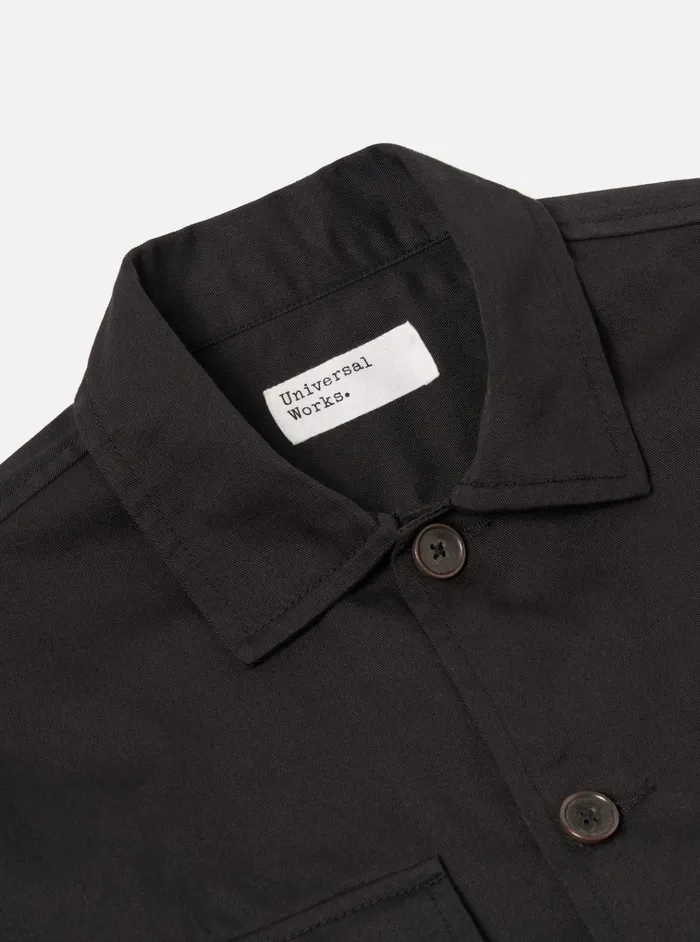 Cotton Twill Men Universal Works Universal Works Dockside Overshirt In Black Twill