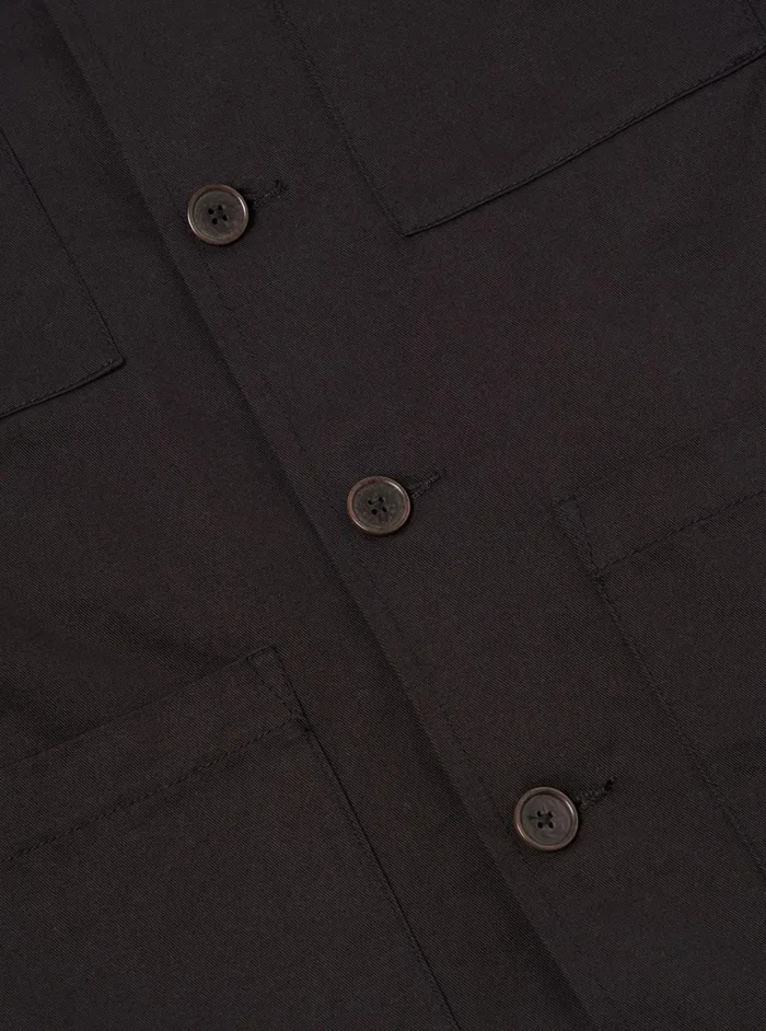Cotton Twill Men Universal Works Universal Works Dockside Overshirt In Black Twill
