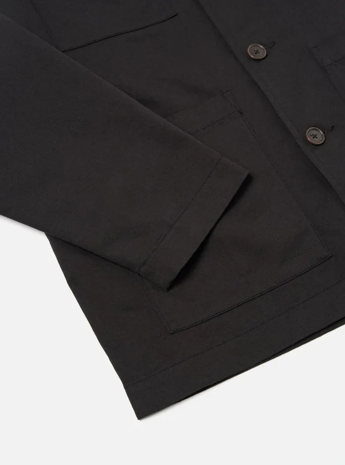 Cotton Twill Men Universal Works Universal Works Dockside Overshirt In Black Twill