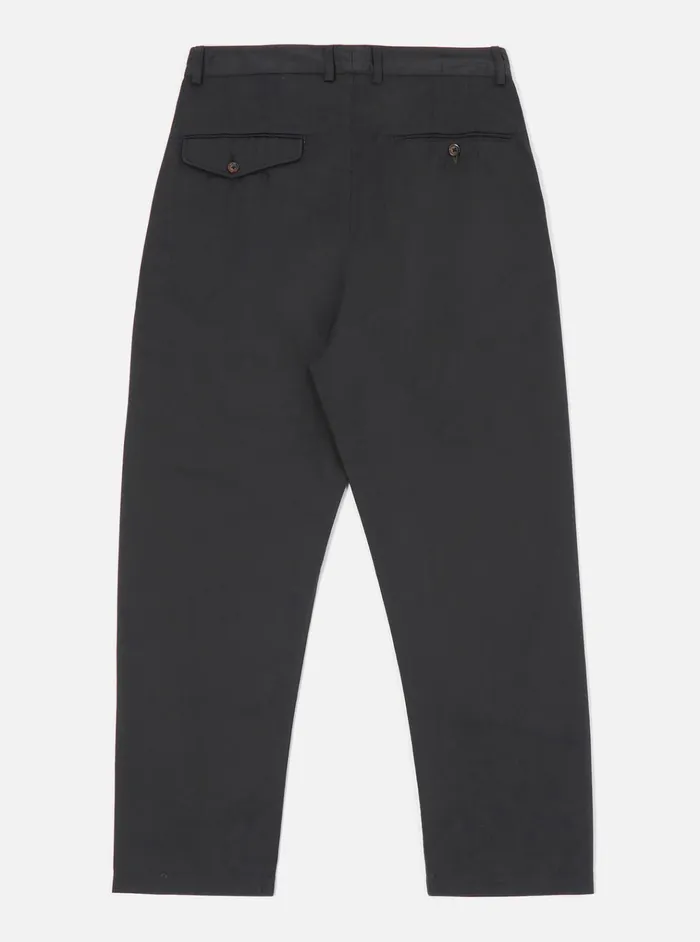 Cotton Twill Men Universal Works Universal Works Double Pleat Pant In Black Twill