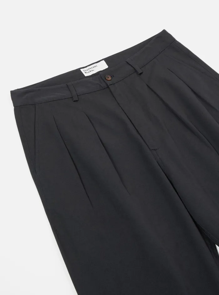Cotton Twill Men Universal Works Universal Works Double Pleat Pant In Black Twill