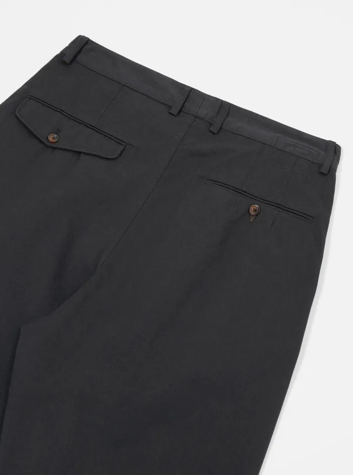 Cotton Twill Men Universal Works Universal Works Double Pleat Pant In Black Twill