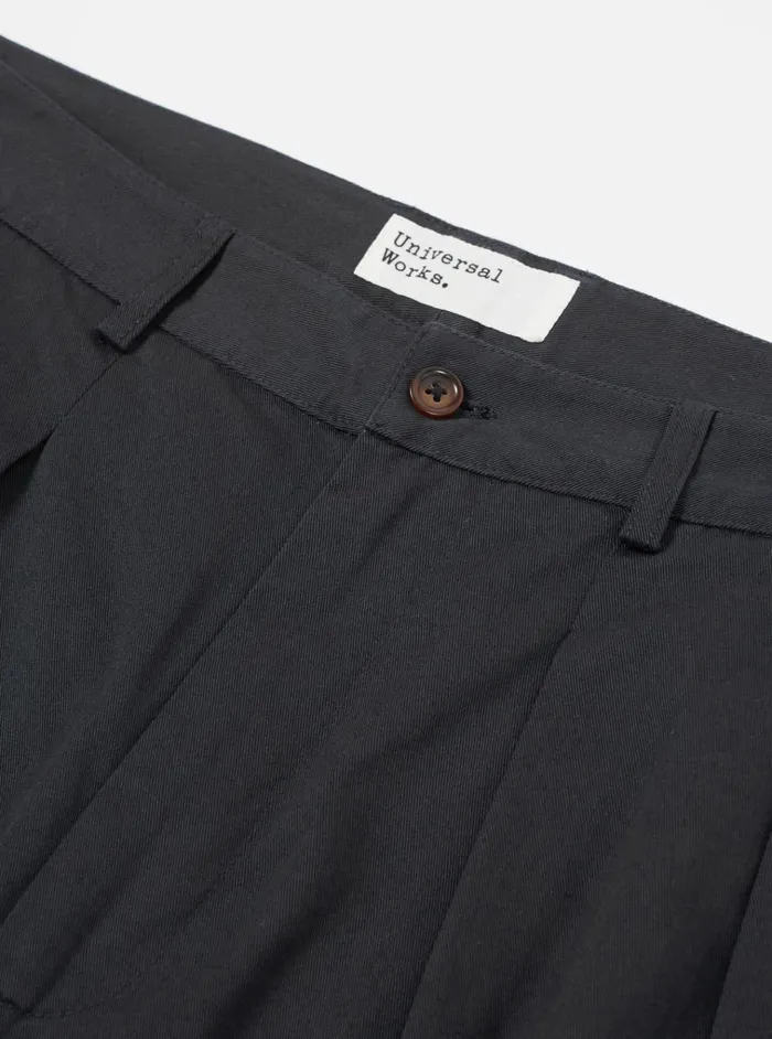 Cotton Twill Men Universal Works Universal Works Double Pleat Pant In Black Twill