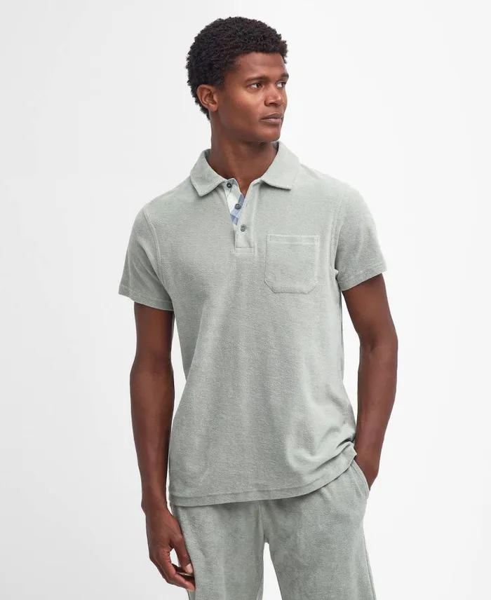 Cowes Polo Shirt Forest Fog Men Barbour Polo Shirts