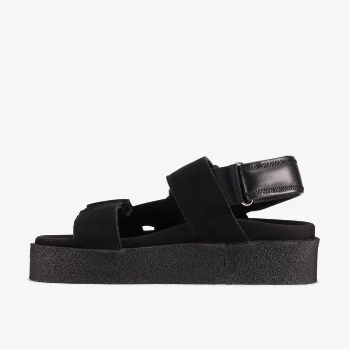 Crepe Sandal Black Women Clarks Platforms