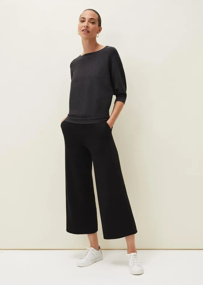 Cristine Batwing Fine Knit Jumper Charcoal Women Phase Eight Knitwear