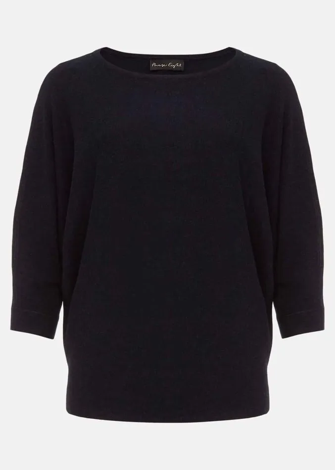 Cristine Batwing Fine Knit Jumper Navy Women Phase Eight Knitwear