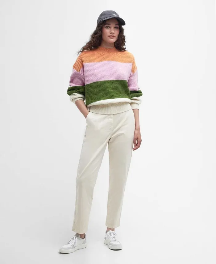 Cropped Chinos Classic Navy Women Barbour Trousers and Shorts