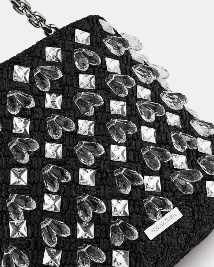 Crystal Cote Mini Bag Black Women Aquazzura Mini Bags