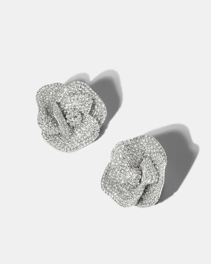 Crystal Orchid Earrings Silver Women Aquazzura Jewelry