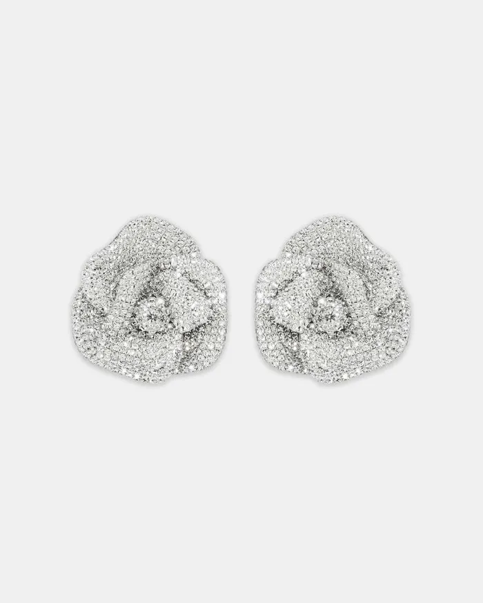 Crystal Orchid Earrings Silver Women Aquazzura Jewelry