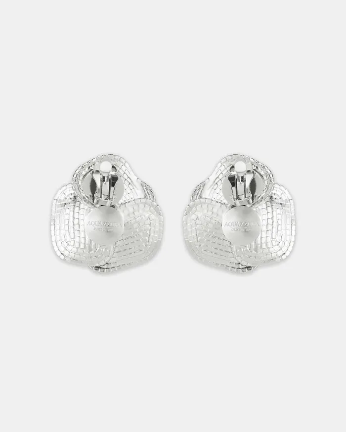 Crystal Orchid Earrings Silver Women Aquazzura Jewelry