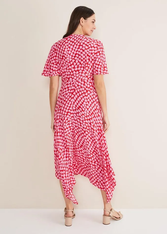 Darcie Heart Midi Dress Pinkred Women Phase Eight Dresses