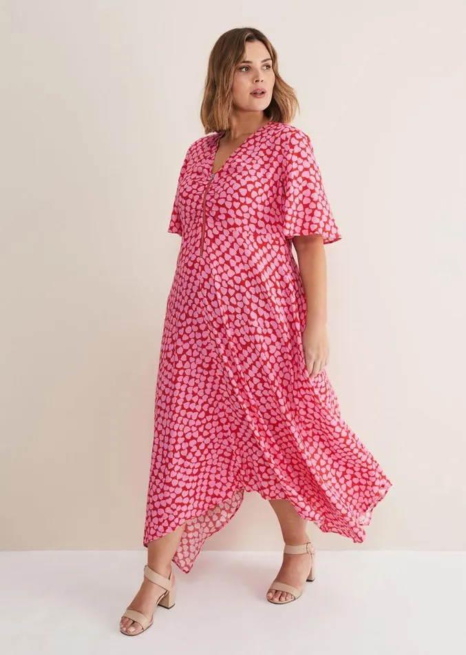 Darcie Heart Midi Dress Pinkred Women Phase Eight Dresses