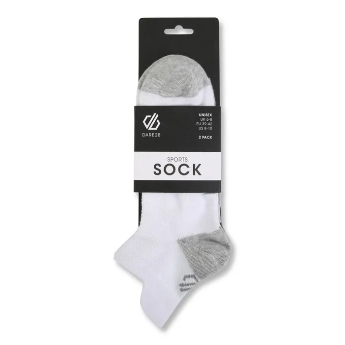 Dare 2b Accelerate Socks 2 Pack White and Ash Grey Women Socks