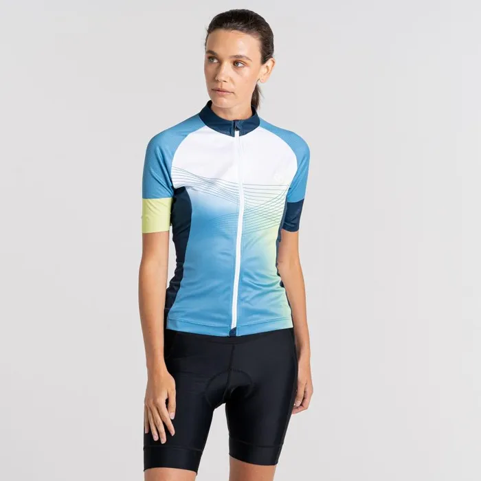 Dare 2b AEP Stimulus Full Zip Jersery Niagara Blue Women Cycling Jerseys