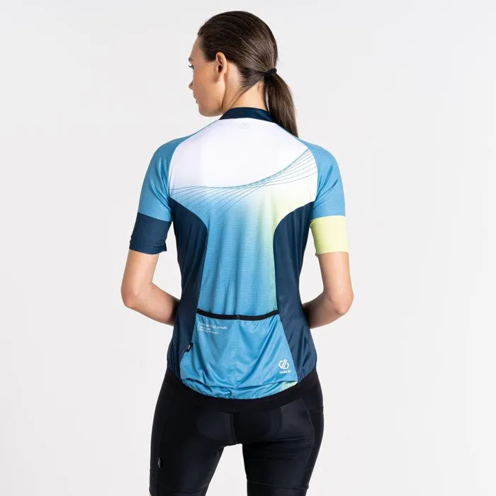 Dare 2b AEP Stimulus Full Zip Jersery Niagara Blue Women Cycling Jerseys
