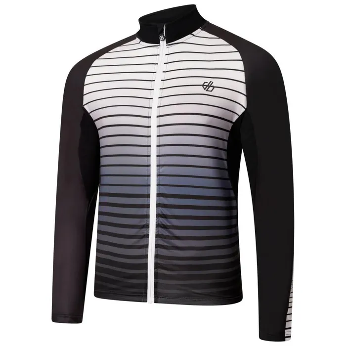 Dare 2b AEP Virtuous Long Sleeved Cycling Jersey Black Underlined Print Men Cycling Jerseys