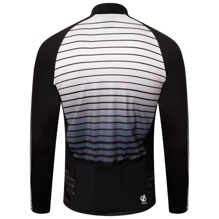 Dare 2b AEP Virtuous Long Sleeved Cycling Jersey Black Underlined Print Men Cycling Jerseys