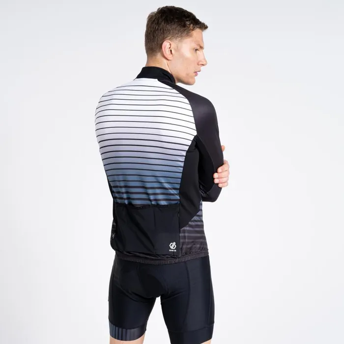 Dare 2b AEP Virtuous Long Sleeved Cycling Jersey Black Underlined Print Men Cycling Jerseys