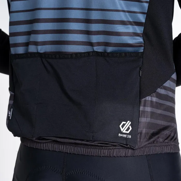 Dare 2b AEP Virtuous Long Sleeved Cycling Jersey Black Underlined Print Men Cycling Jerseys