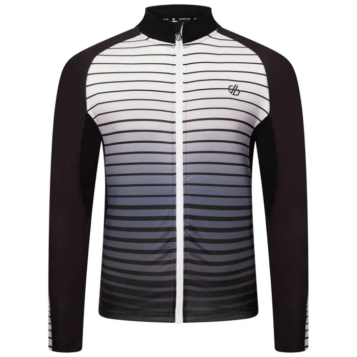 Dare 2b AEP Virtuous Long Sleeved Cycling Jersey Black Underlined Print Men Cycling Jerseys