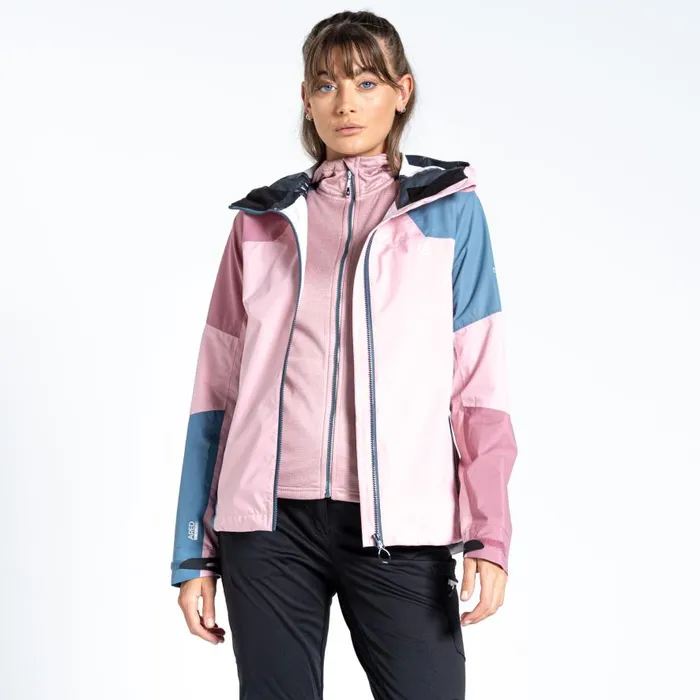 Dare 2b Checkpoint III Recycled Waterproof Jacket Powder Pink Mesa Rose Women Lightweight Jackets