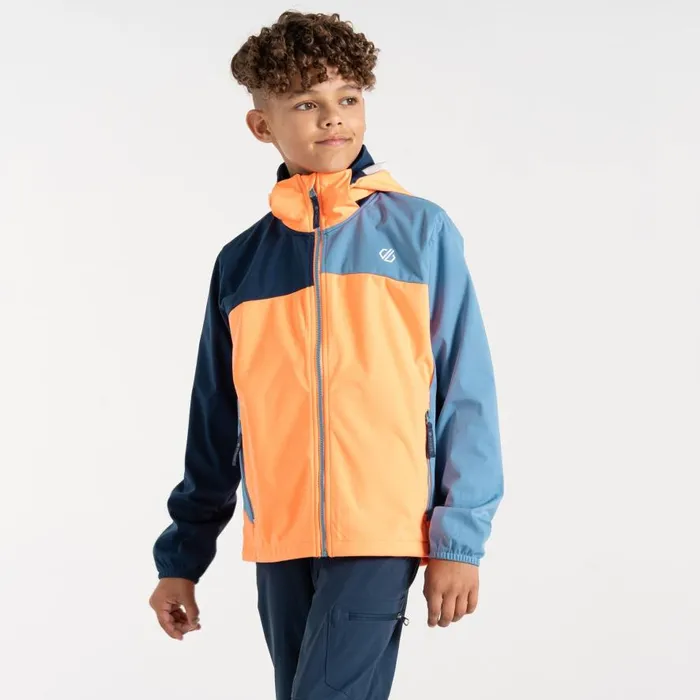 Dare 2b Cheer Softshell Jacket Orange Niagara Blue Kids Softshell Jackets