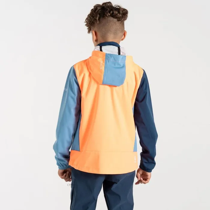 Dare 2b Cheer Softshell Jacket Orange Niagara Blue Kids Softshell Jackets
