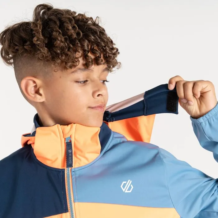 Dare 2b Cheer Softshell Jacket Orange Niagara Blue Kids Softshell Jackets