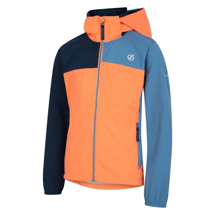 Dare 2b Cheer Softshell Jacket Orange Niagara Blue Kids Softshell Jackets