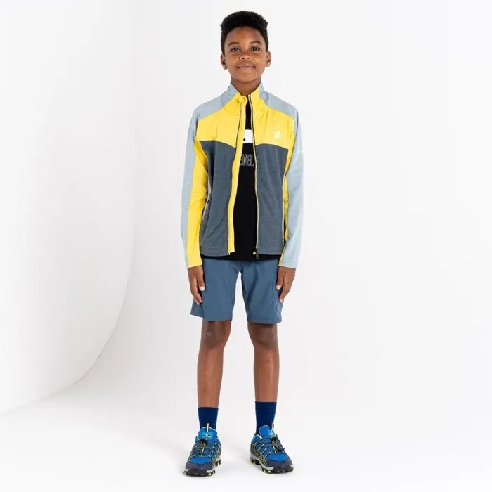 Dare 2b Emergent Core Stretch Midlayer Slate Grey Electric Yellow Kids Fleece