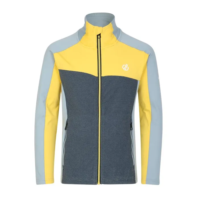 Dare 2b Emergent Core Stretch Midlayer Slate Grey Electric Yellow Kids Fleece
