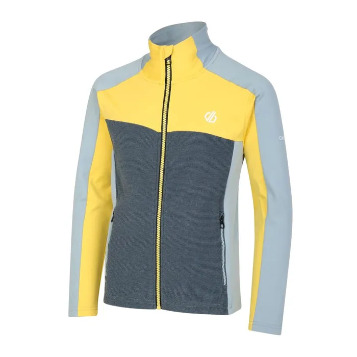 Dare 2b Emergent Core Stretch Midlayer Slate Grey Electric Yellow Kids Fleece