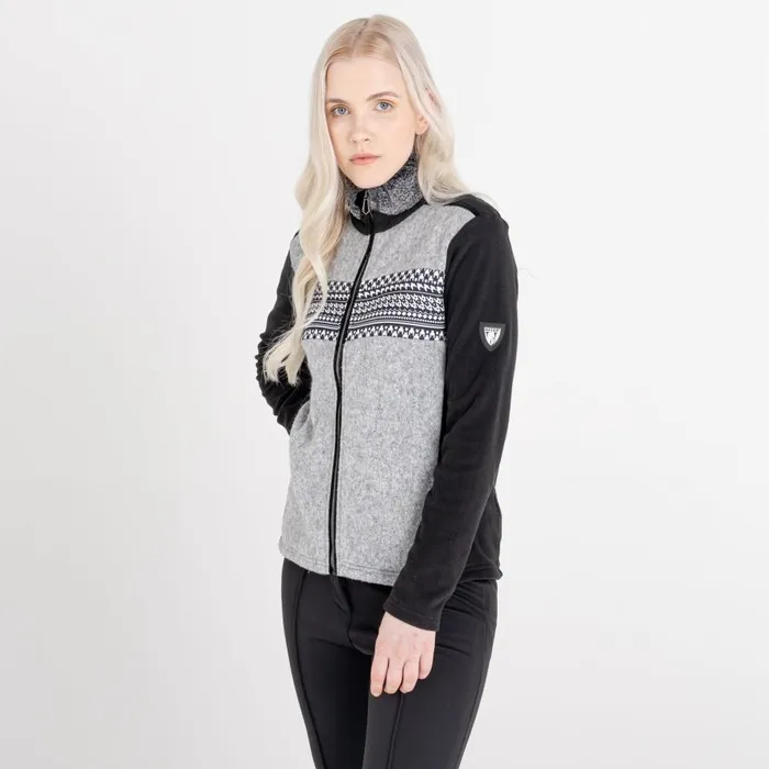 Dare 2b Engross Faux Fur Trim Sweater Mid Grey Marl Black Women Midlayers