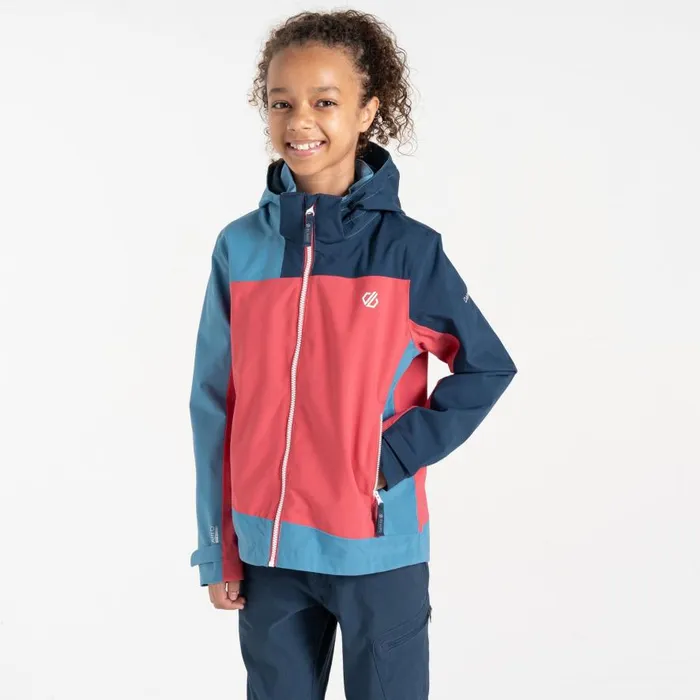 Dare 2b Explore II Waterproof Jacket Sorbet Pink Blue Kids Waterproof Jackets