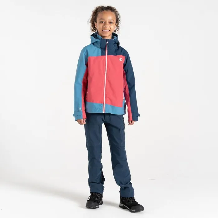 Dare 2b Explore II Waterproof Jacket Sorbet Pink Blue Kids Waterproof Jackets
