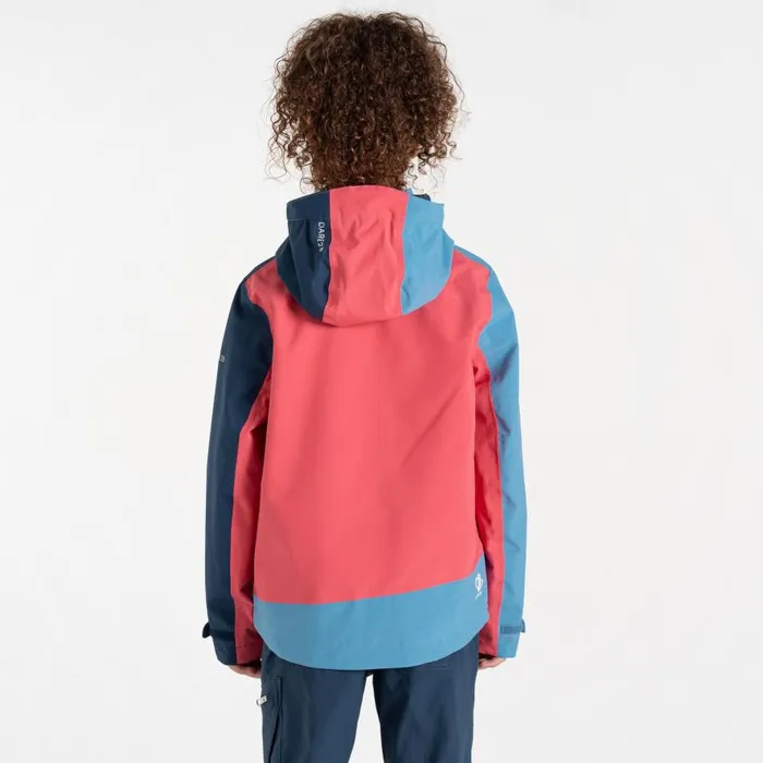 Dare 2b Explore II Waterproof Jacket Sorbet Pink Blue Kids Waterproof Jackets