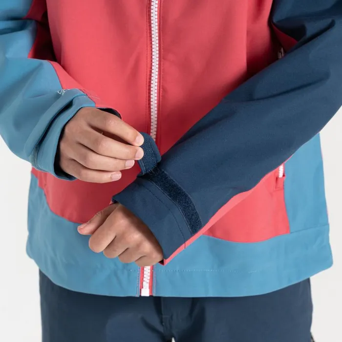 Dare 2b Explore II Waterproof Jacket Sorbet Pink Blue Kids Waterproof Jackets