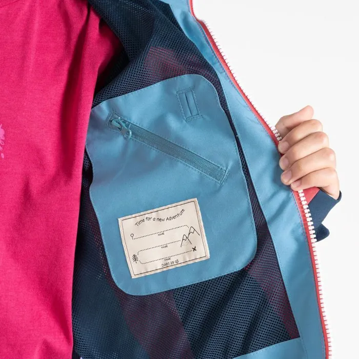 Dare 2b Explore II Waterproof Jacket Sorbet Pink Blue Kids Waterproof Jackets