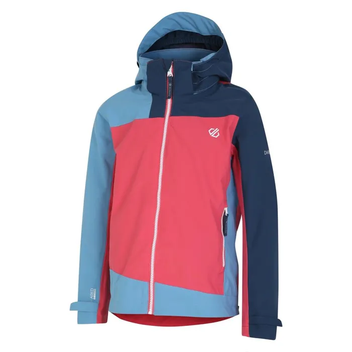 Dare 2b Explore II Waterproof Jacket Sorbet Pink Blue Kids Waterproof Jackets