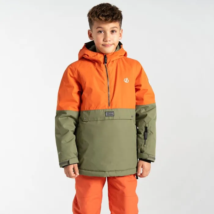 Dare 2b Freehand Overhead Ski Jacket Orange Rust Green Kids Ski Jackets