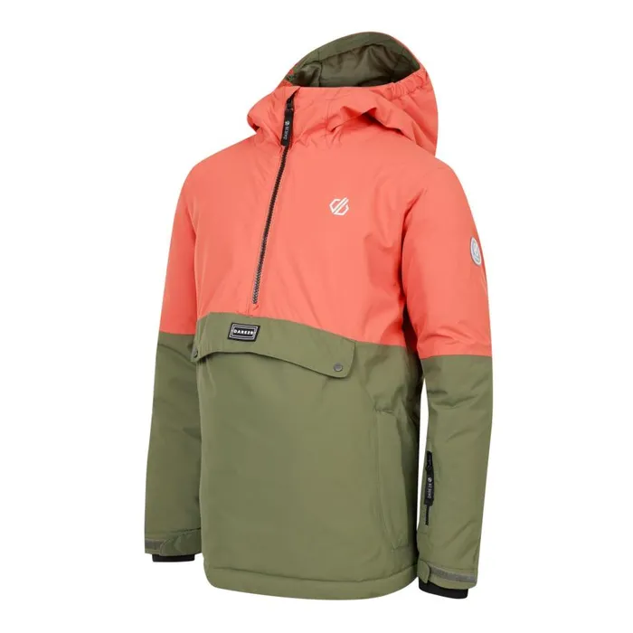 Dare 2b Freehand Overhead Ski Jacket Orange Rust Green Kids Ski Jackets