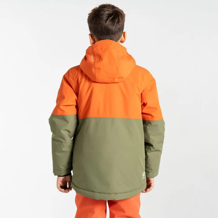 Dare 2b Freehand Overhead Ski Jacket Orange Rust Green Kids Ski Jackets