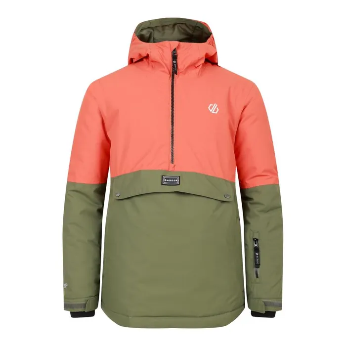 Dare 2b Freehand Overhead Ski Jacket Orange Rust Green Kids Ski Jackets